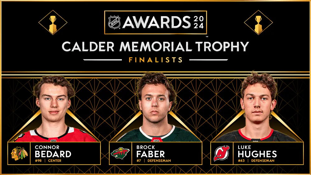 Bedard, Faber, Hughes announced as 2023-24 Calder Trophy finalists