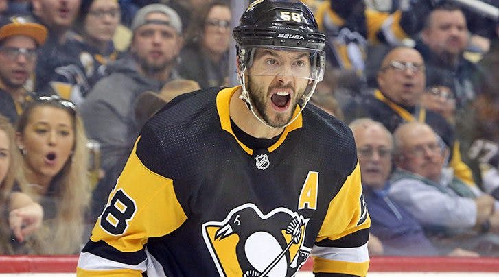 Penguins' Kris Letang Gets Hit By Puck On His Face Before