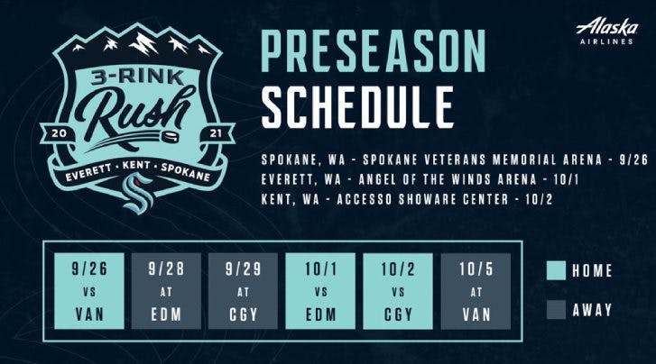 Seattle Kraken inaugural schedule unveiled 