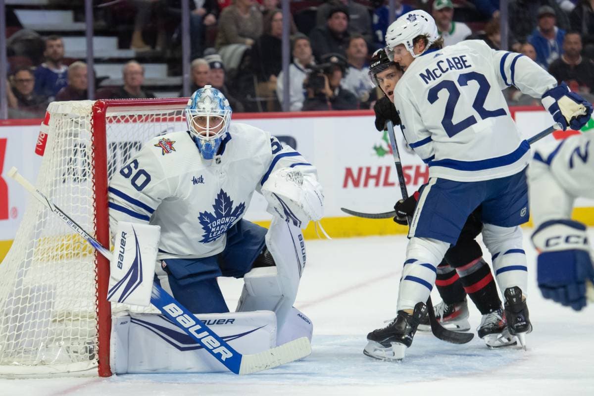 Toronto Maple Leafs goaltender Joseph Woll leaves game with apparent lower-body injury