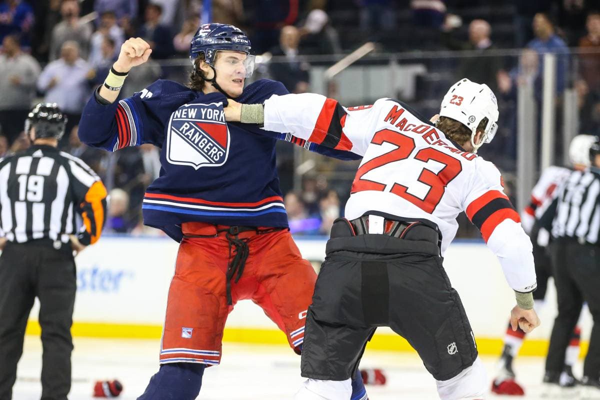 The Rangers-Devils line brawl will go down as one of the highlights of  2023-24 - Daily Faceoff