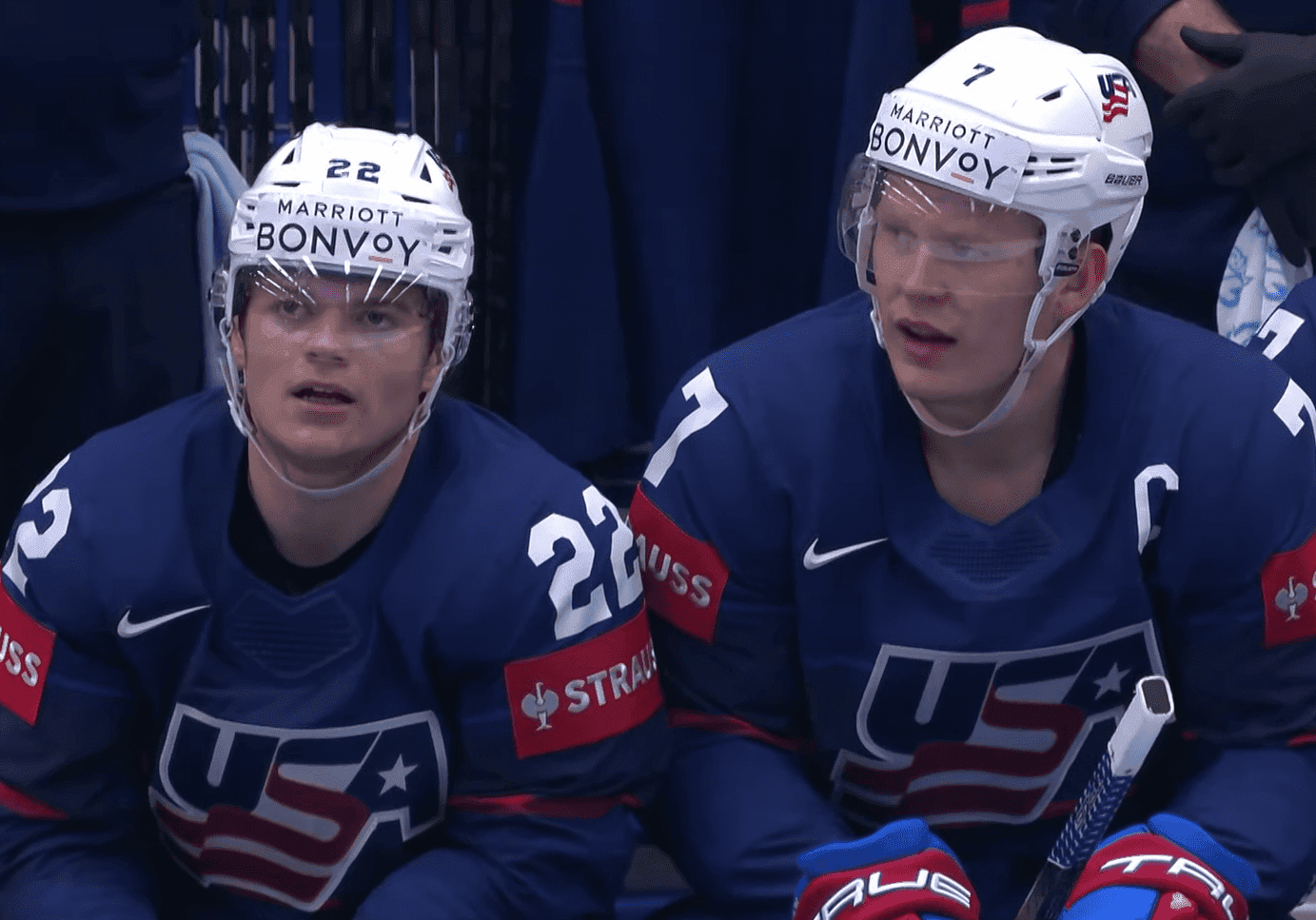 Cole Caufield and Brady Tkachuk Team USA