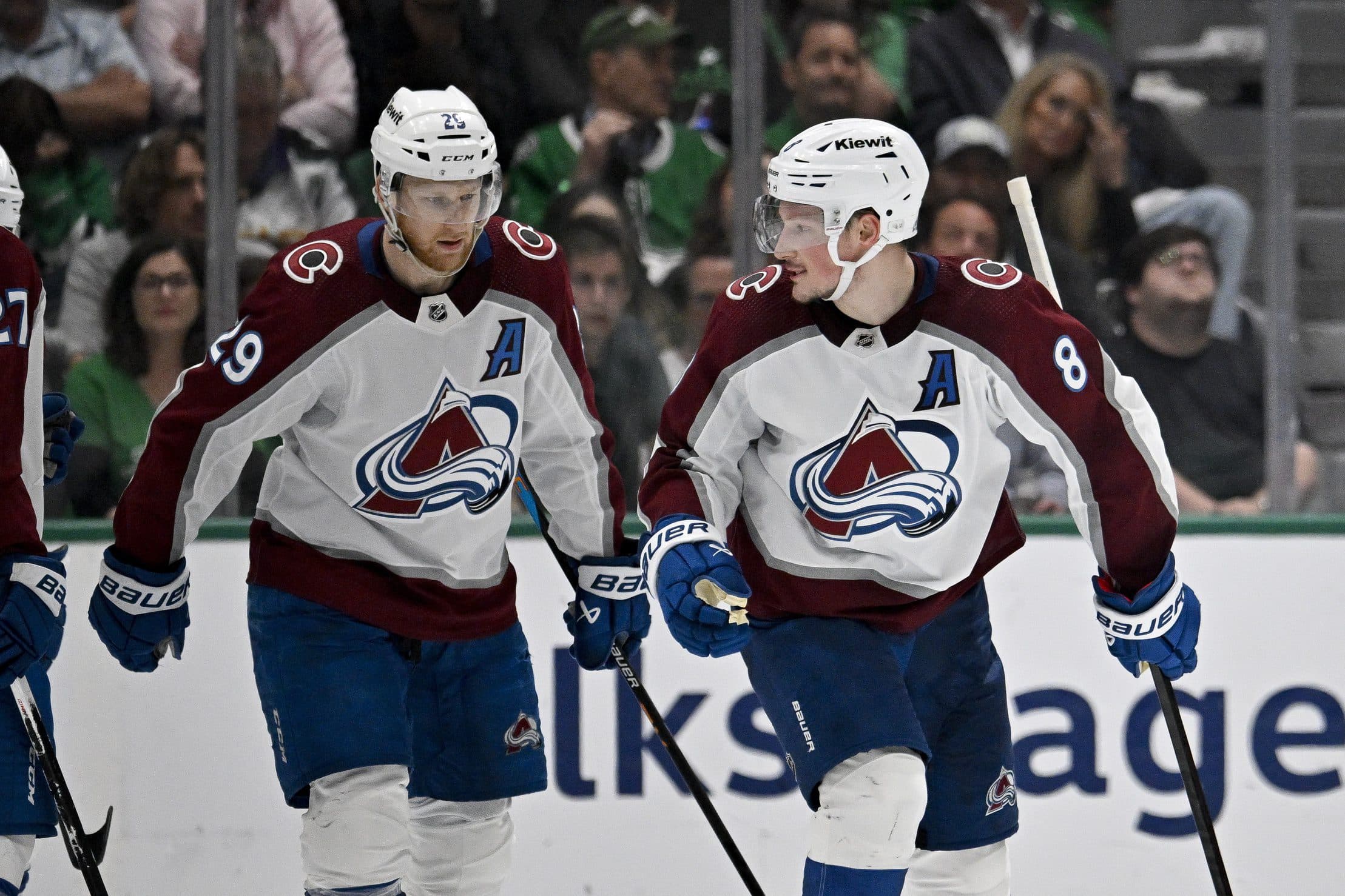 Colorado Avalanche center Nathan MacKinnon and defenseman Cale Makar