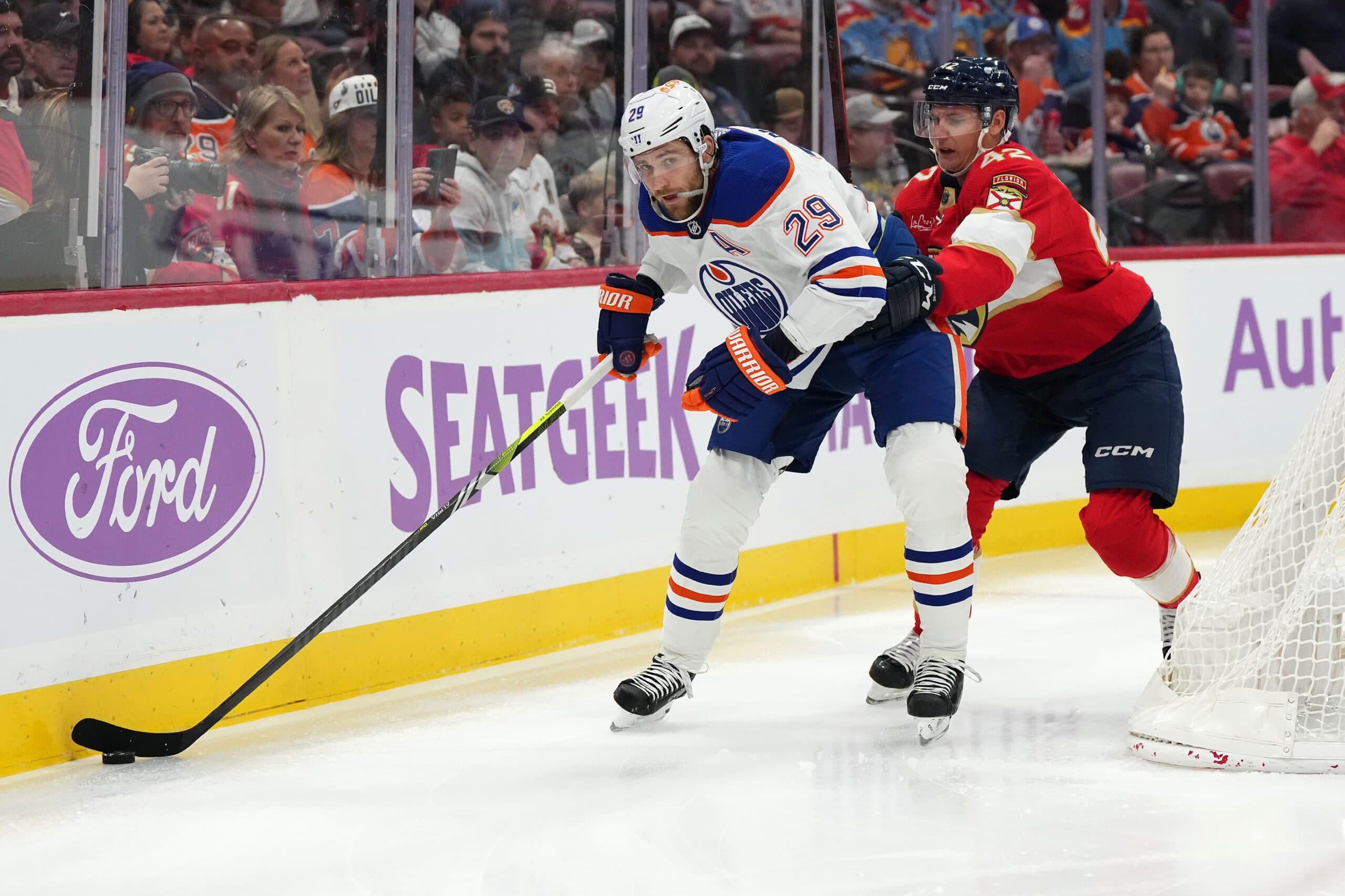 Leon Draisaitl and Gustav Forsling