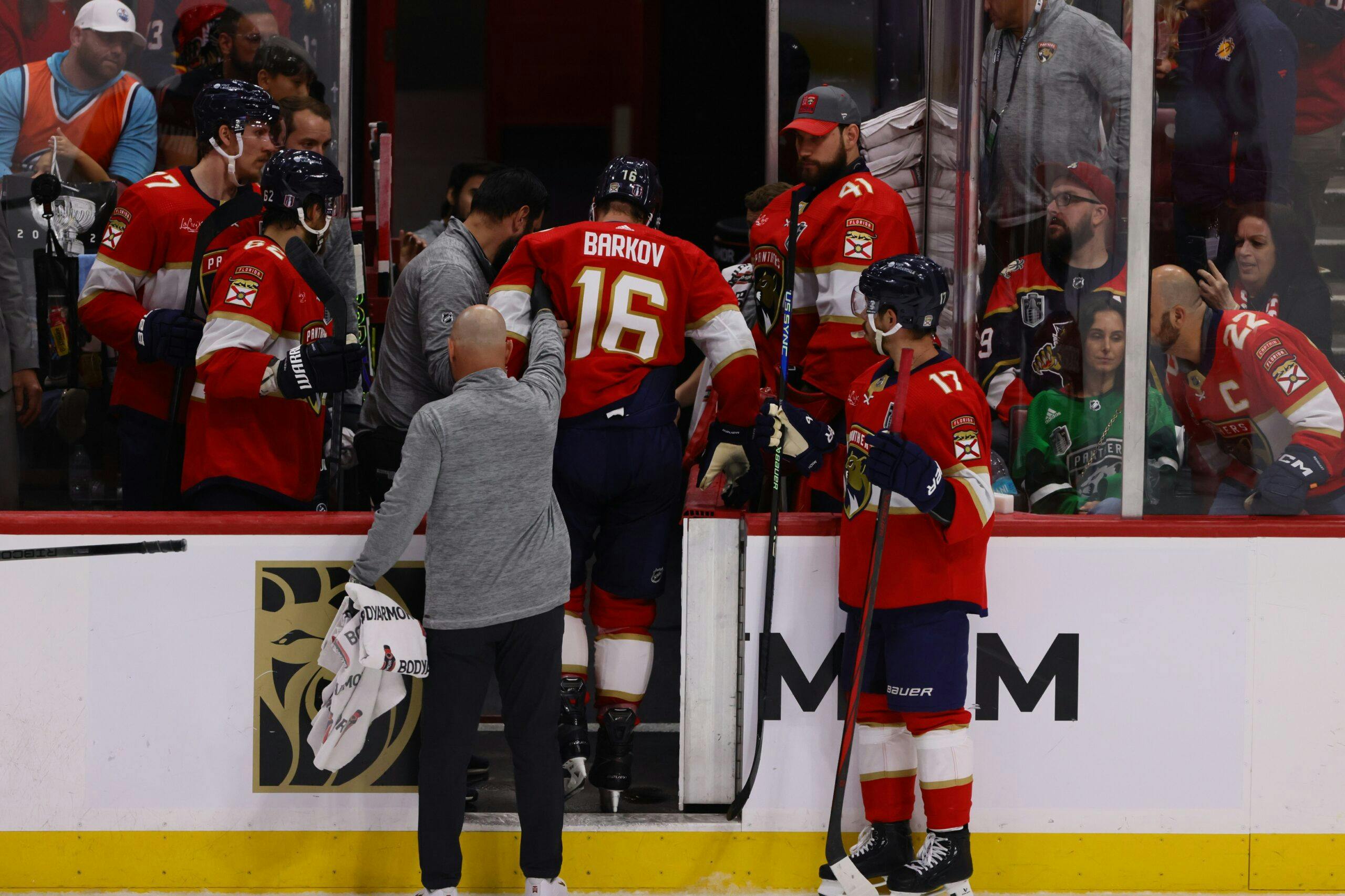 Panthers’ Aleksander Barkov leaves Game 2 after high hit by Oilers’ Leon Draisaitl