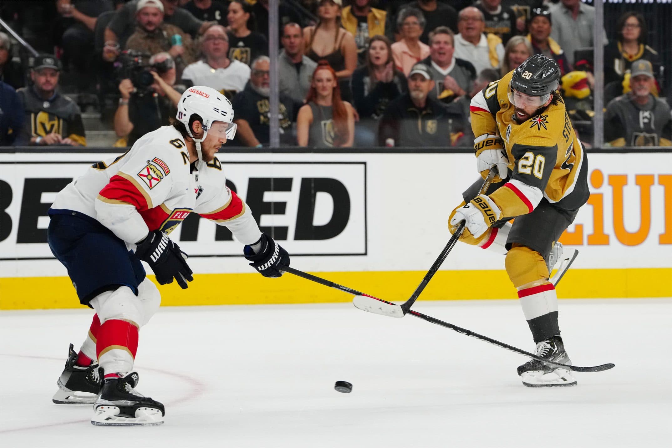 Florida Panthers defenseman Brandon Montour and Vegas Golden Knights center Chandler Stephenson