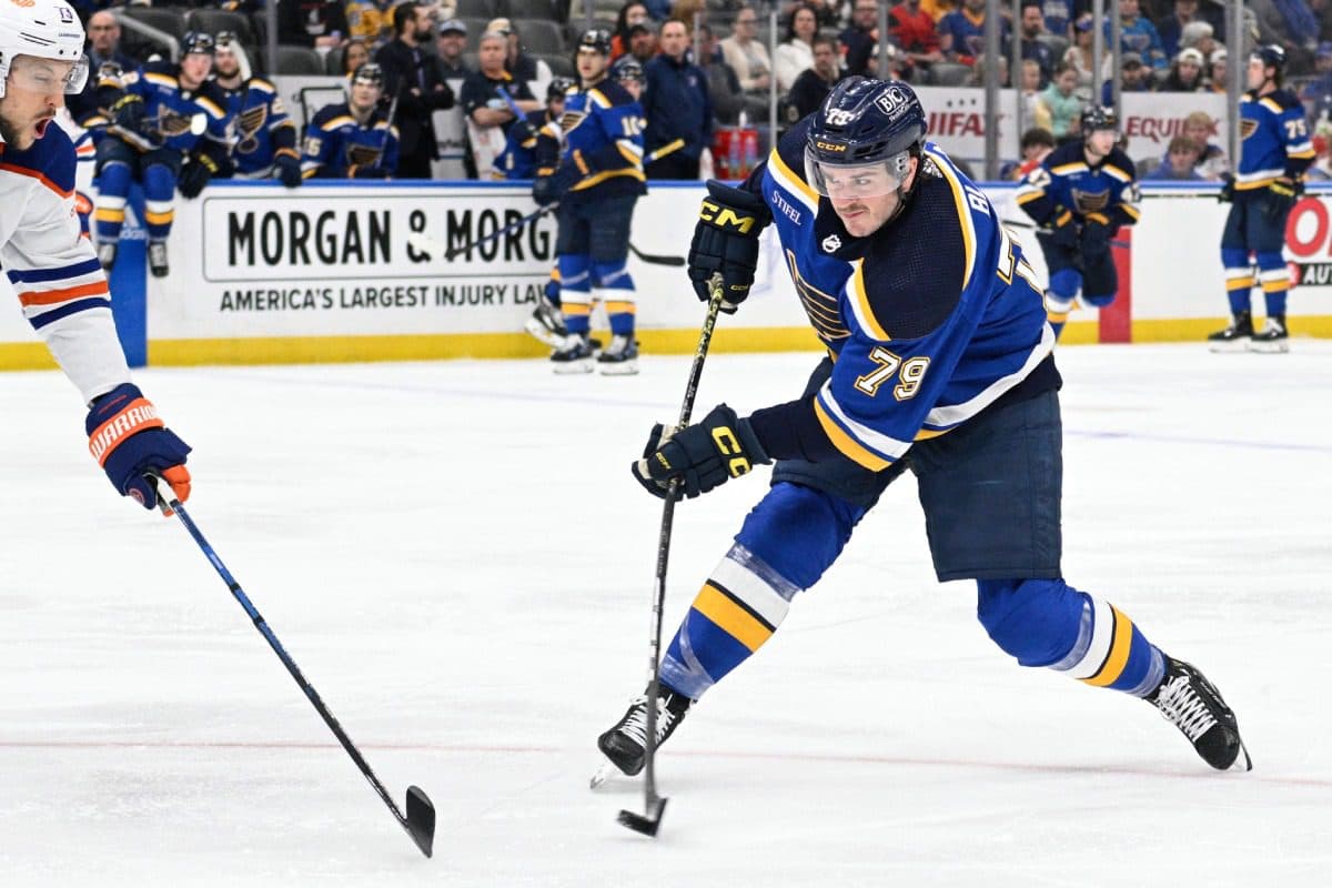 St. Louis Blues forward Sammy Blais