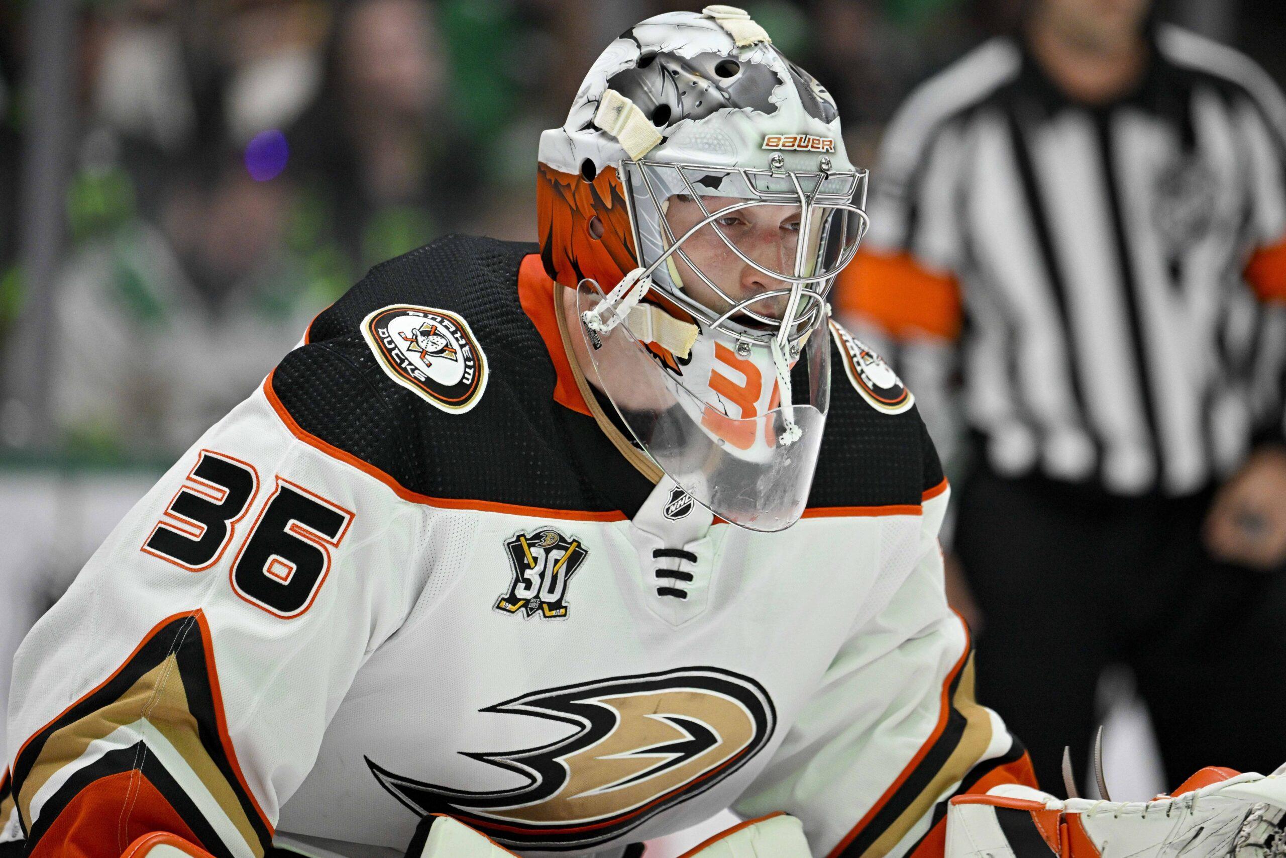 Anaheim Ducks goaltender John Gibson