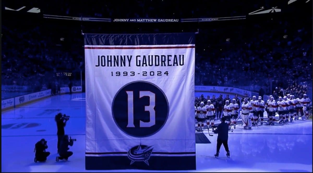 Blue Jackets pay tribute to Johnny Gaudreau at home opener