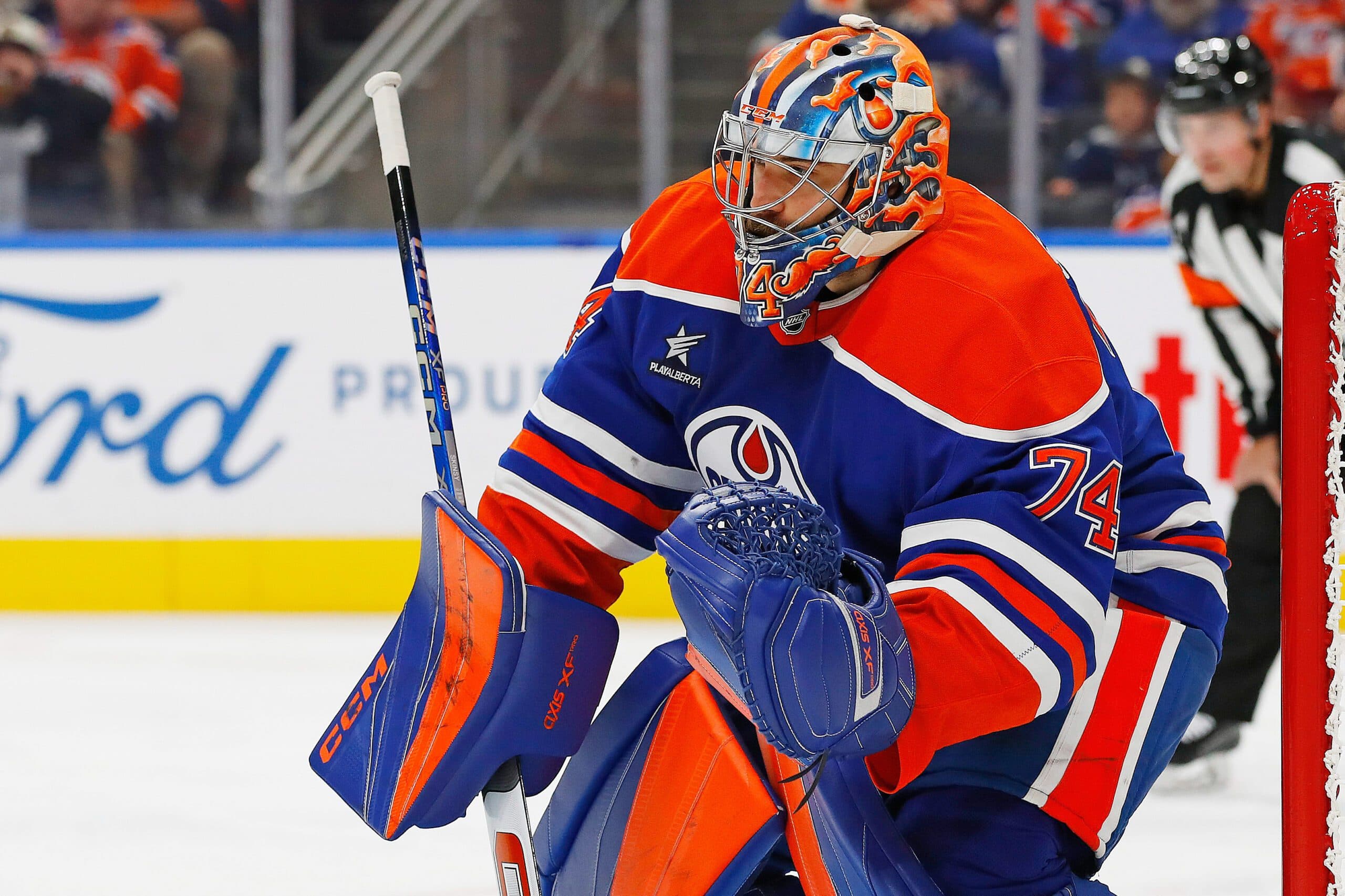 Edmonton Oilers goaltender Stuart Skinner