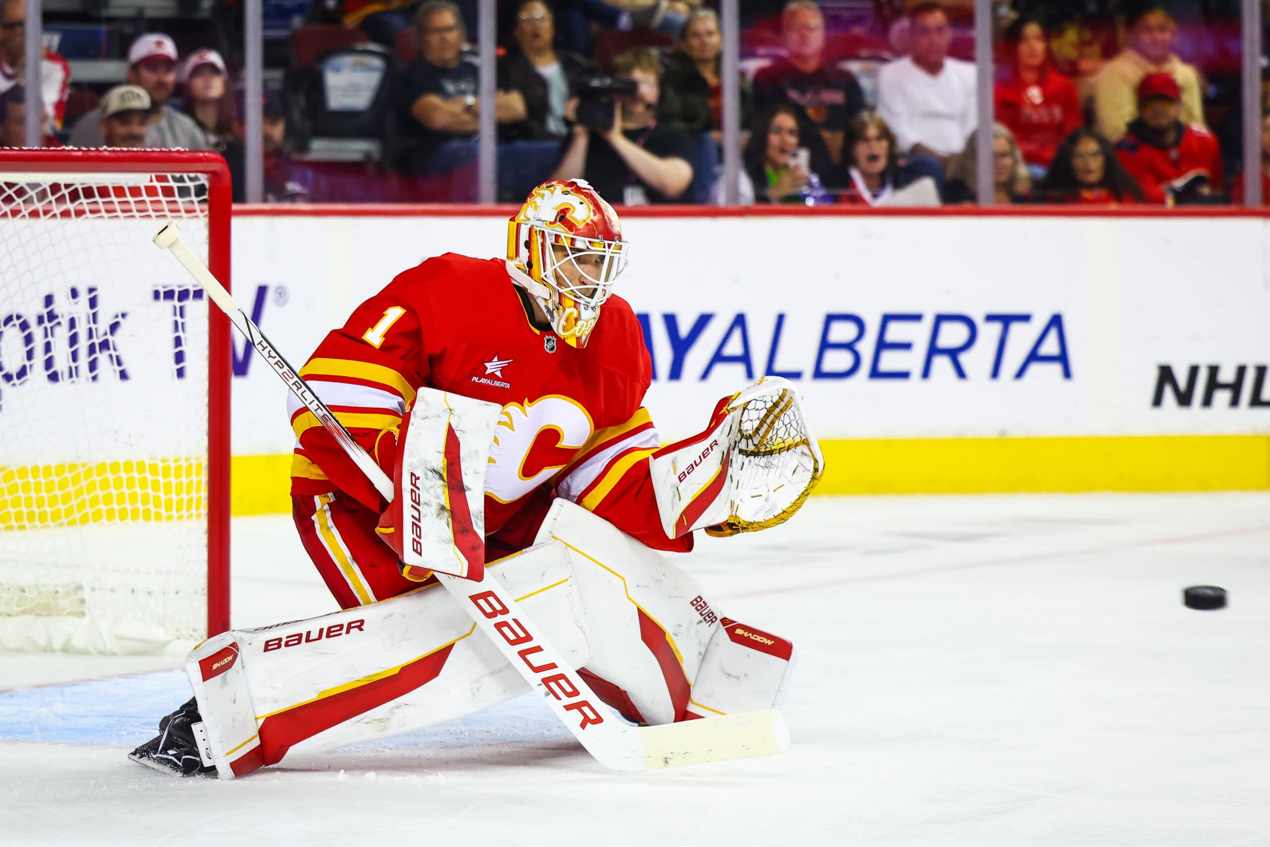 Calgary Flames goalie Devin Cooley.