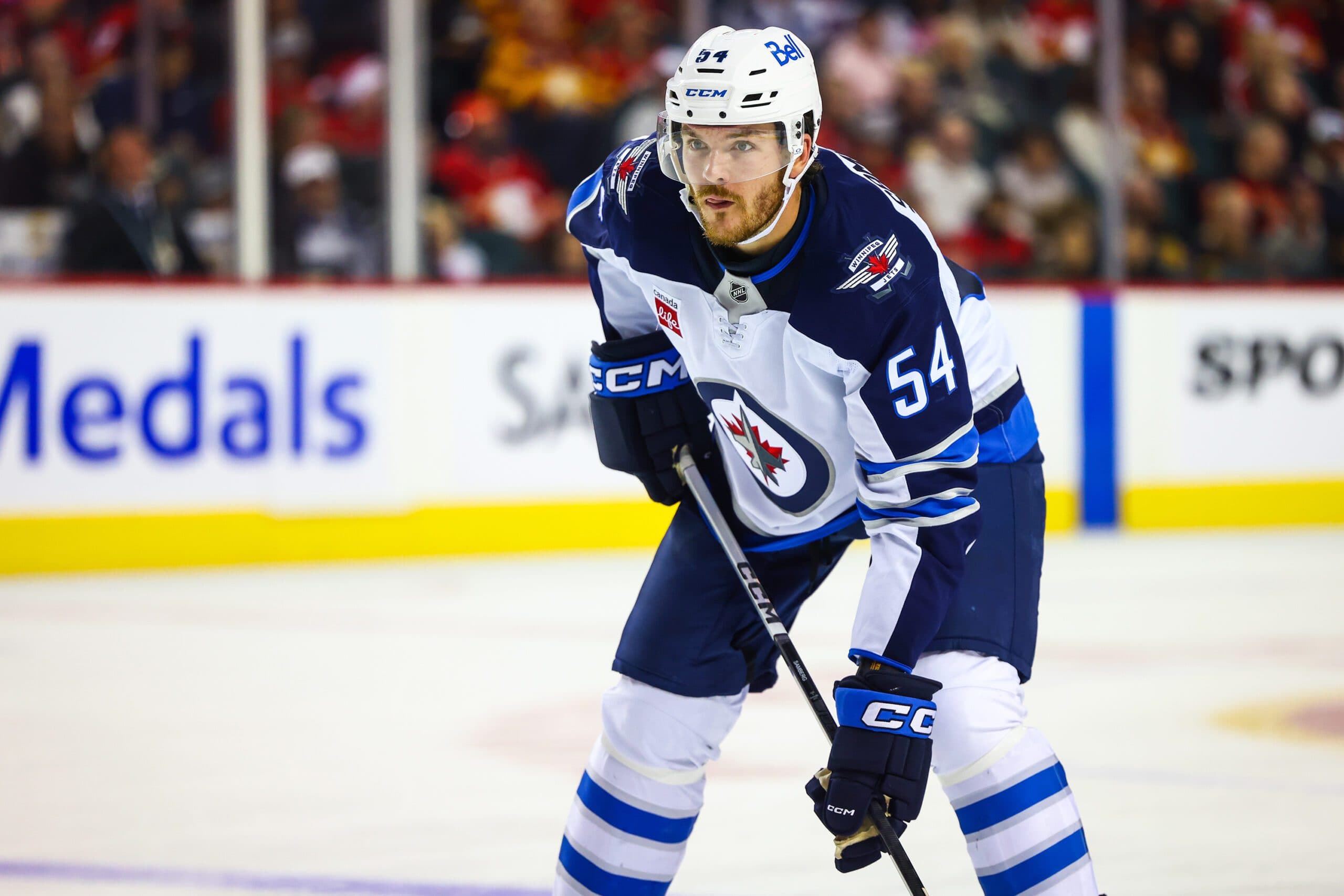 Jets’ Dylan Samberg suffers broken foot after blocking shot by Predators’ Steven Stamkos