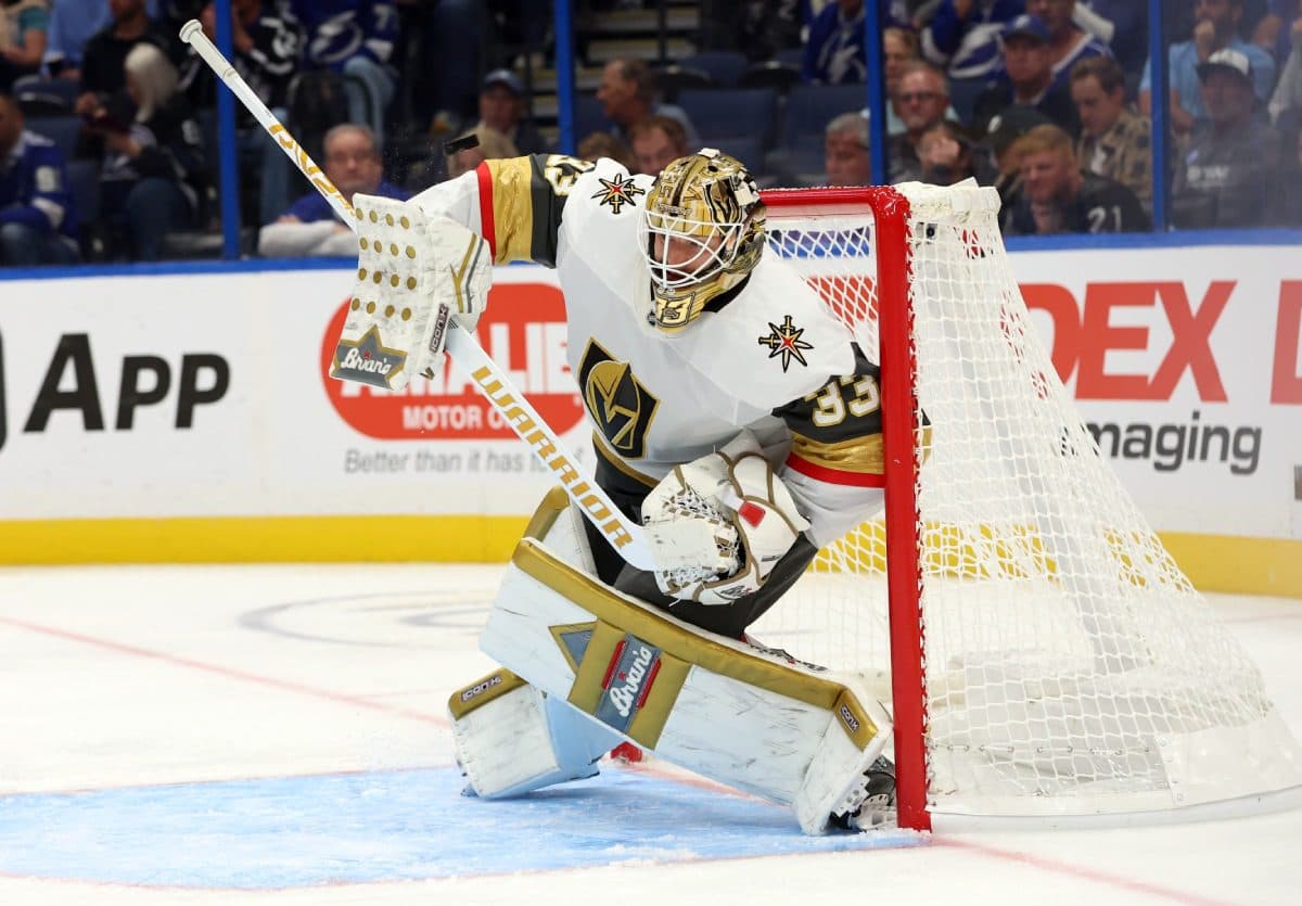 Vegas Golden Knights goaltender Adin Hill