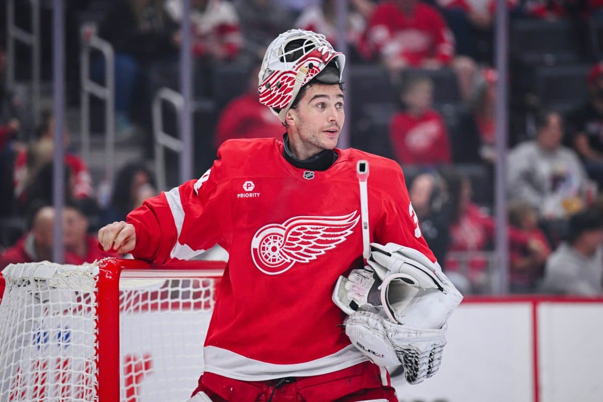 Detroit Red Wings goaltender Alex Lyon