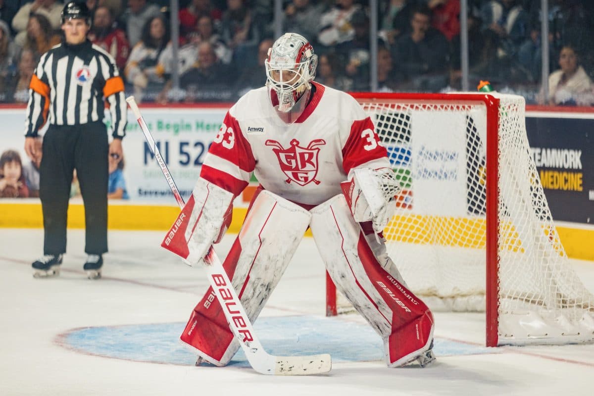 Grand Rapids Griffins goaltender Sebastian Cossa