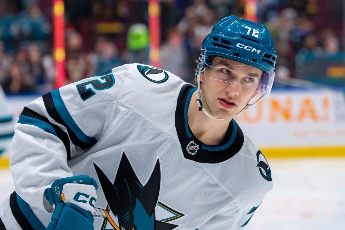 Sharks’ William Eklund out day-to-day with upper-body injury