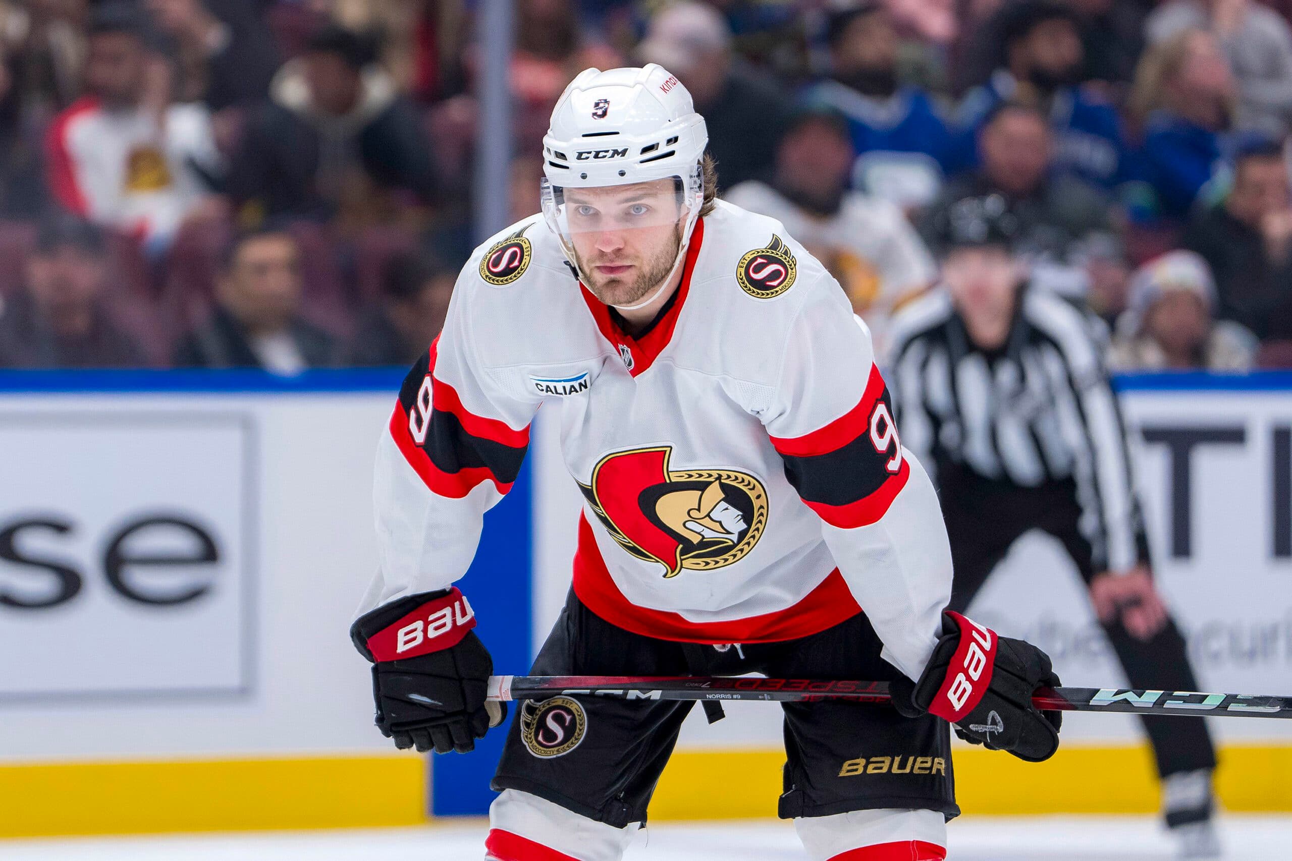 Senators’ Josh Norris leaves game versus Rangers due to precautionary reasons