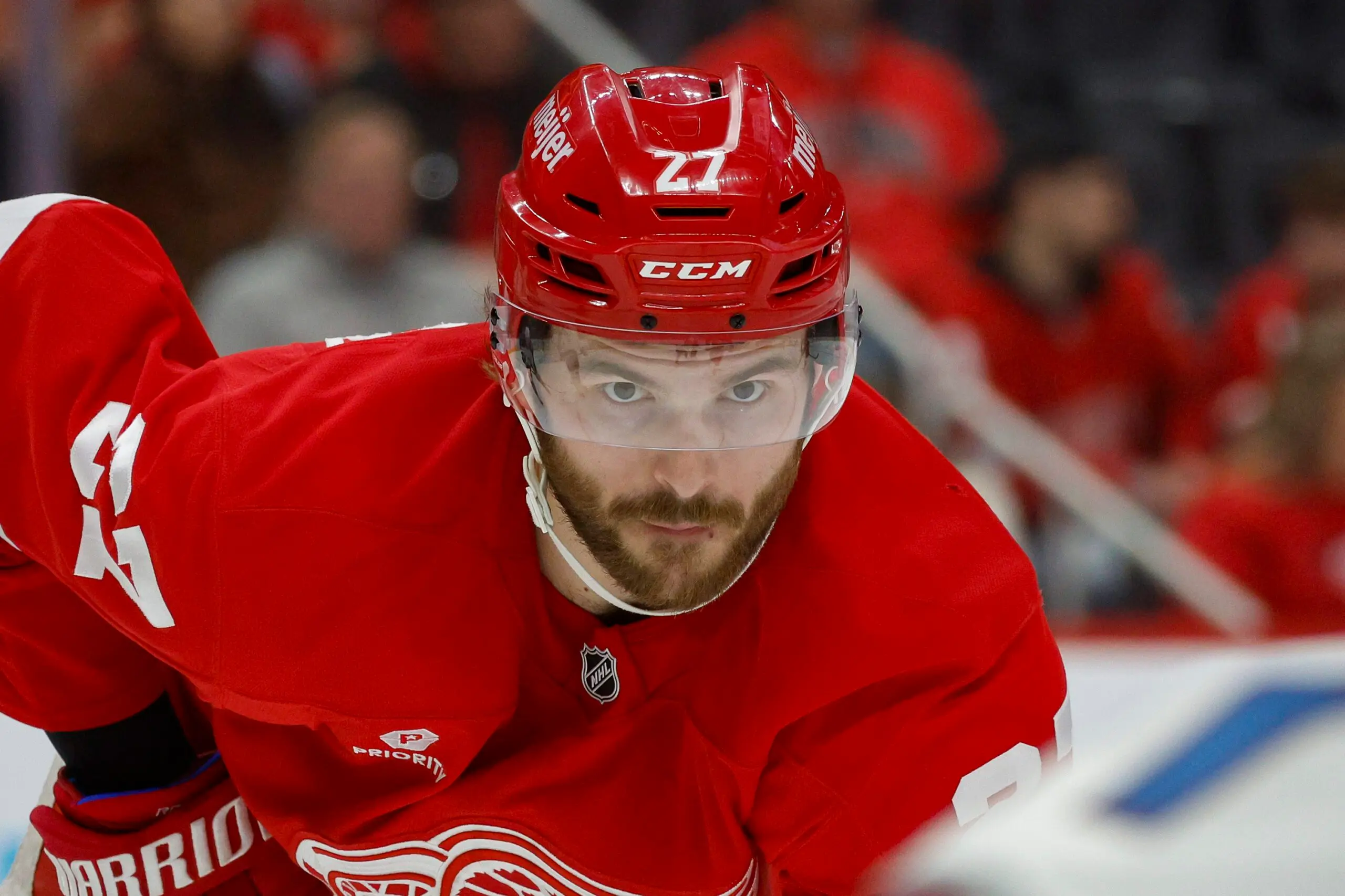 Red Wings’ Michael Rasmussen set to return after four-game absence due to upper-body injury