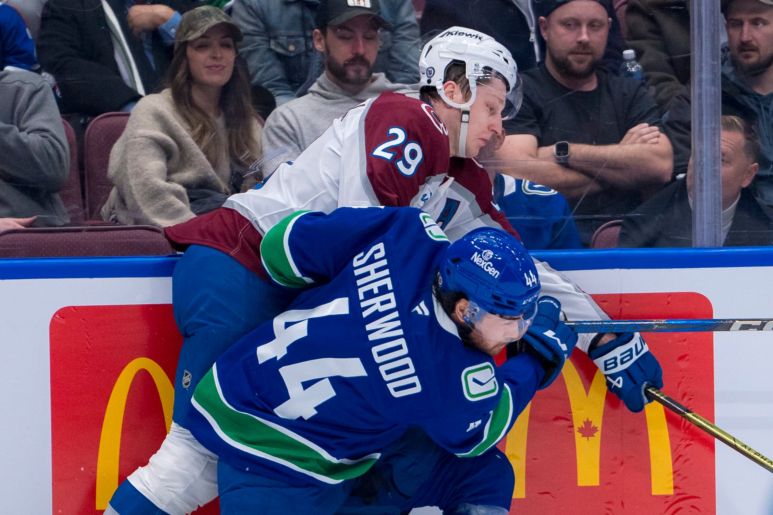 Canucks’ Kiefer Sherwood sets NHL single-season hits record