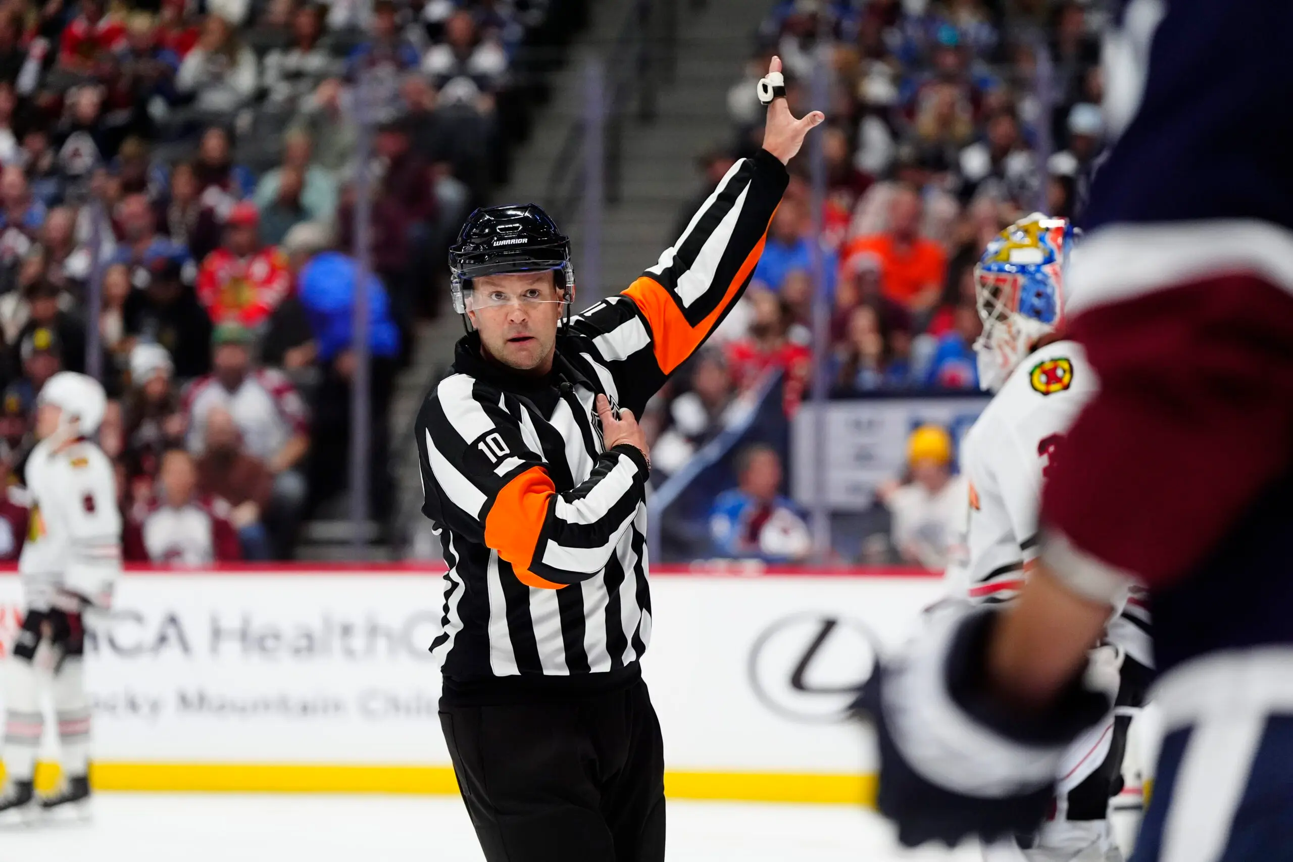 NHL referee Kyle Rehman