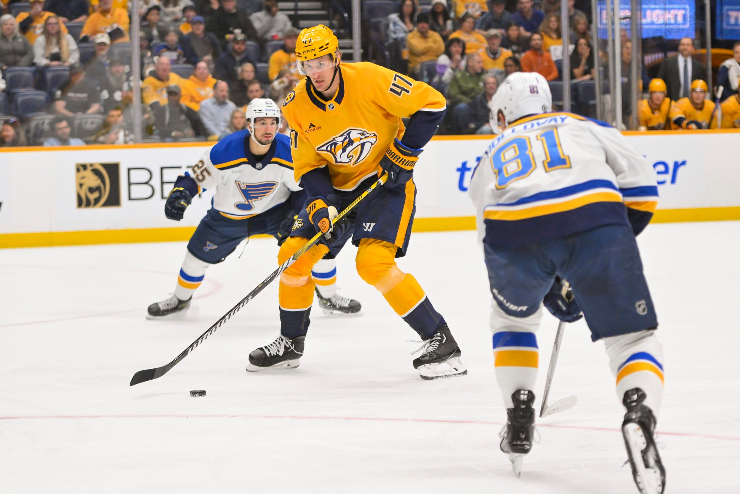 Predators’ Michael McCarron ejected following hit on Blues’ Pavel Buchnevich