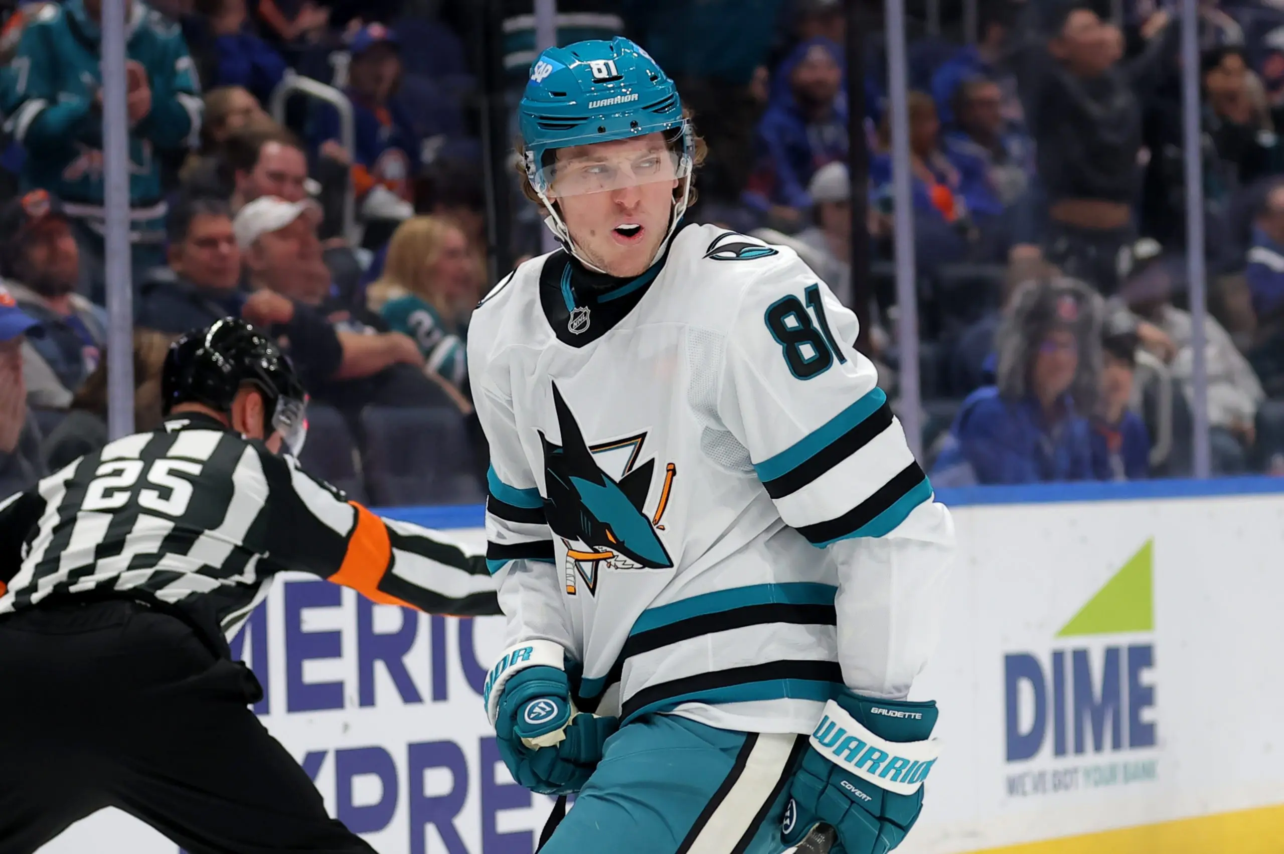 Sharks’ Adam Gaudette to make season debut against Bruins