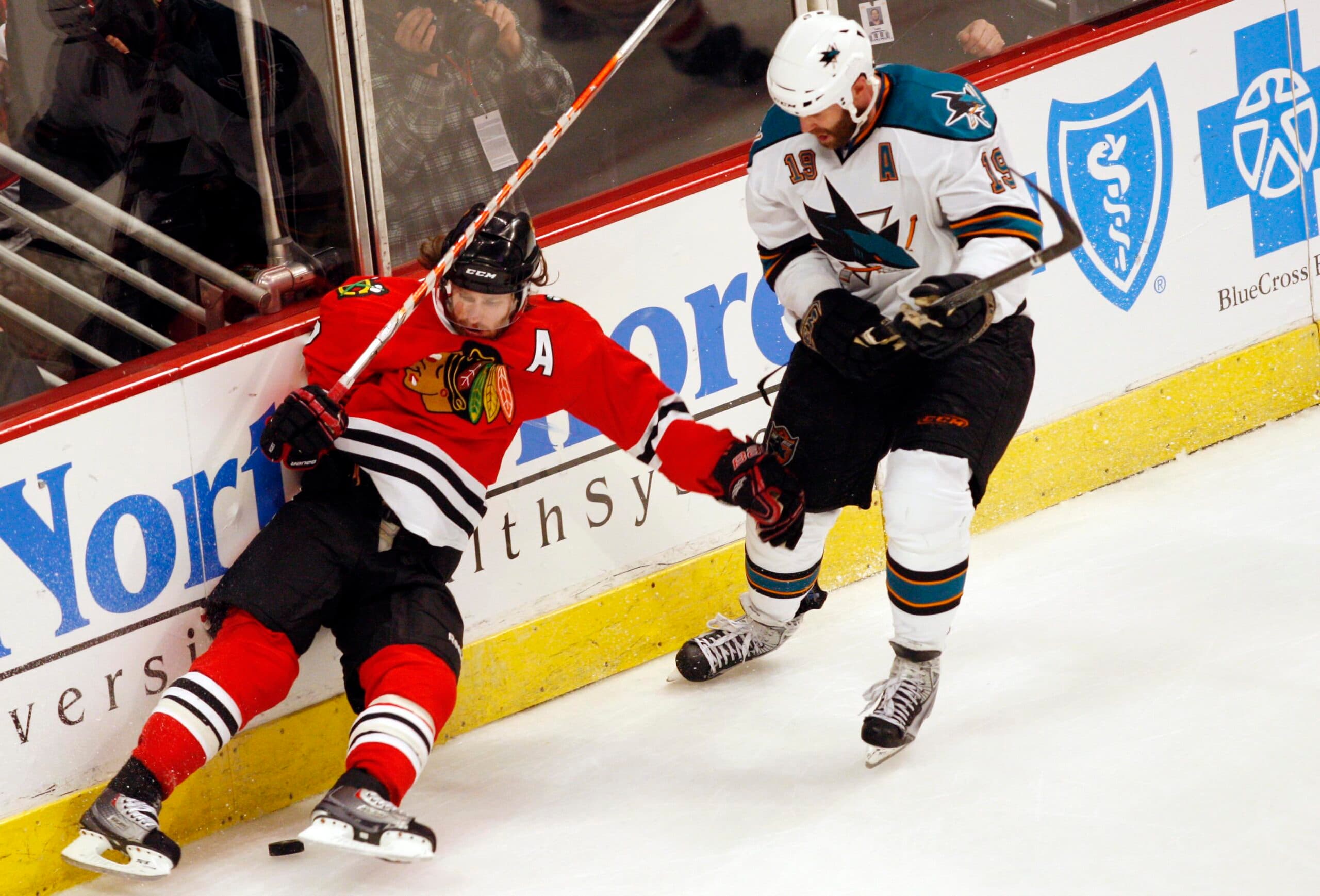 Duncan Keith and Joe Thornton