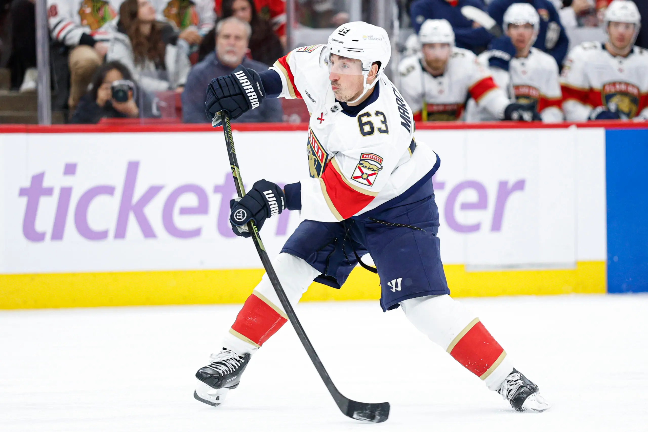 Panthers’ Brad Marchand returns to lineup after offseason surgery