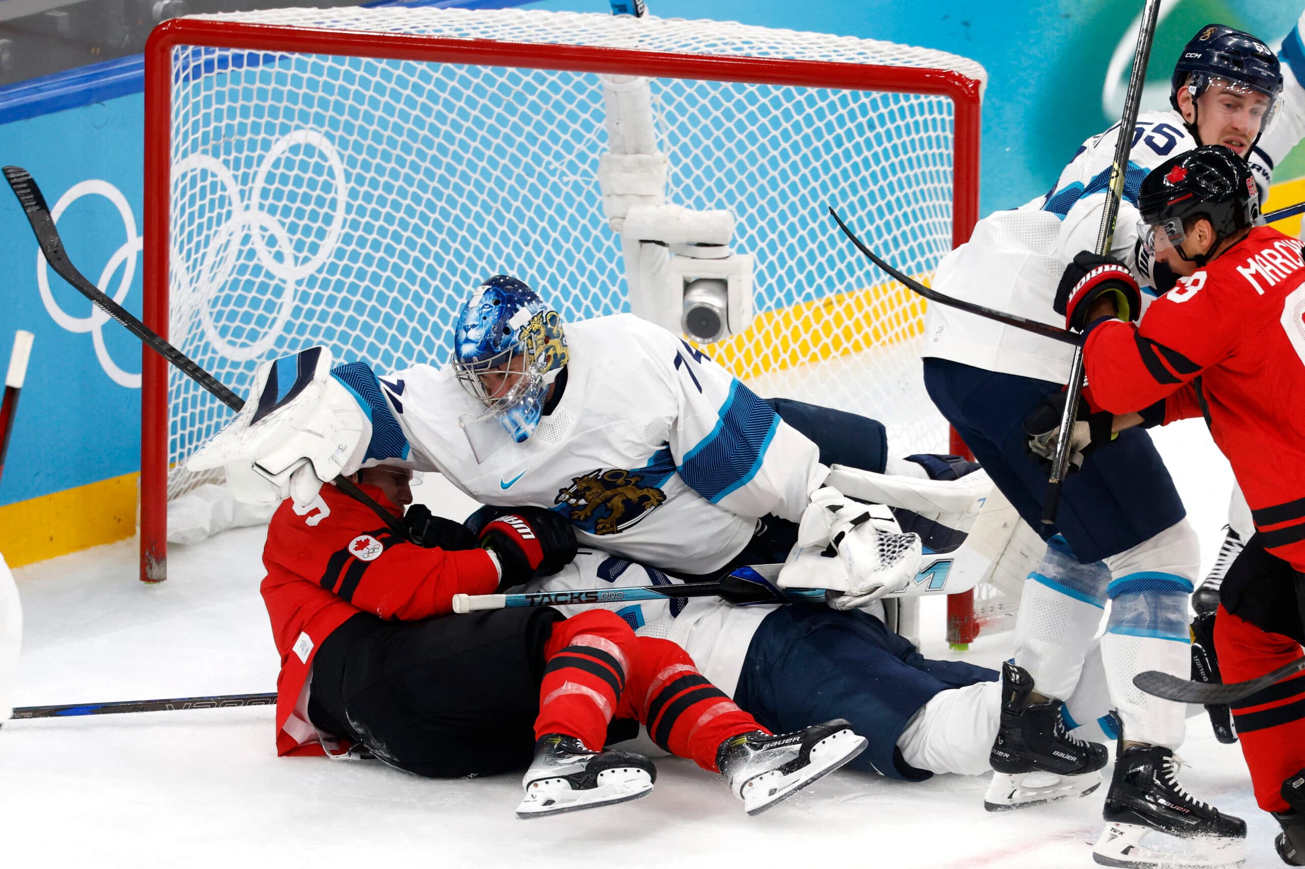 Sam Bennett and Brad Marchand