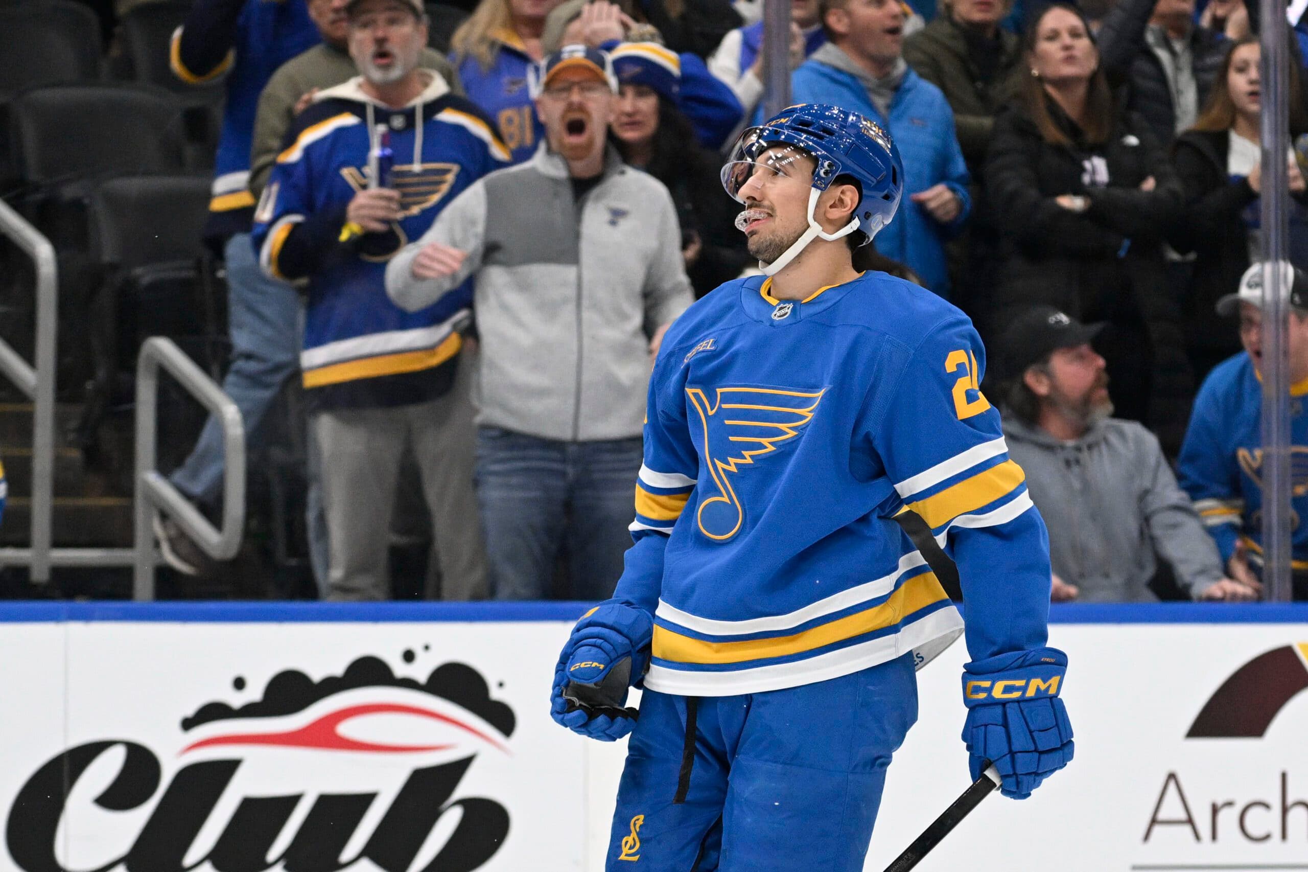 St. Louis Blues right winger Jordan Kyrou