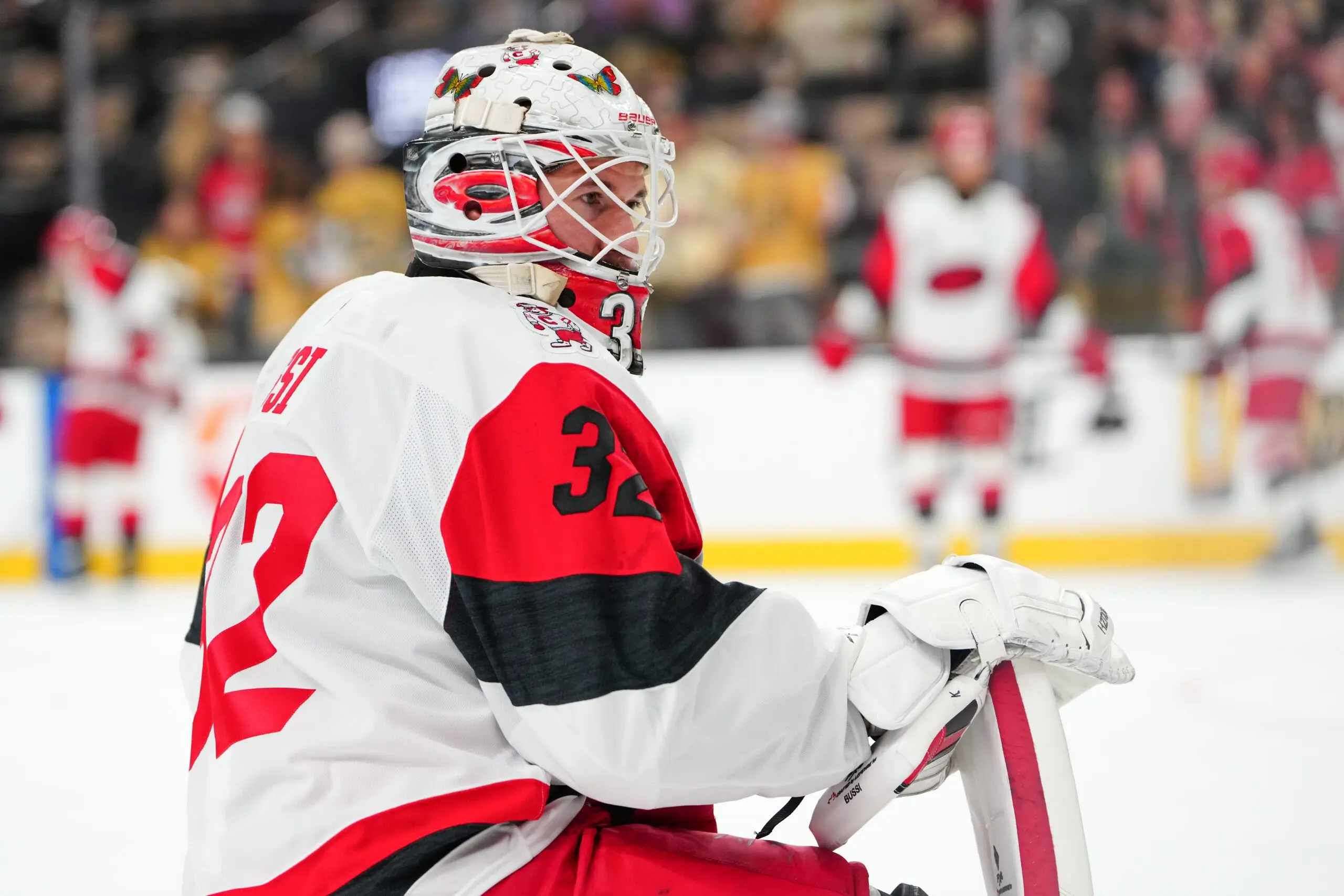 Carolina Hurricanes goaltender Brandon Bussi