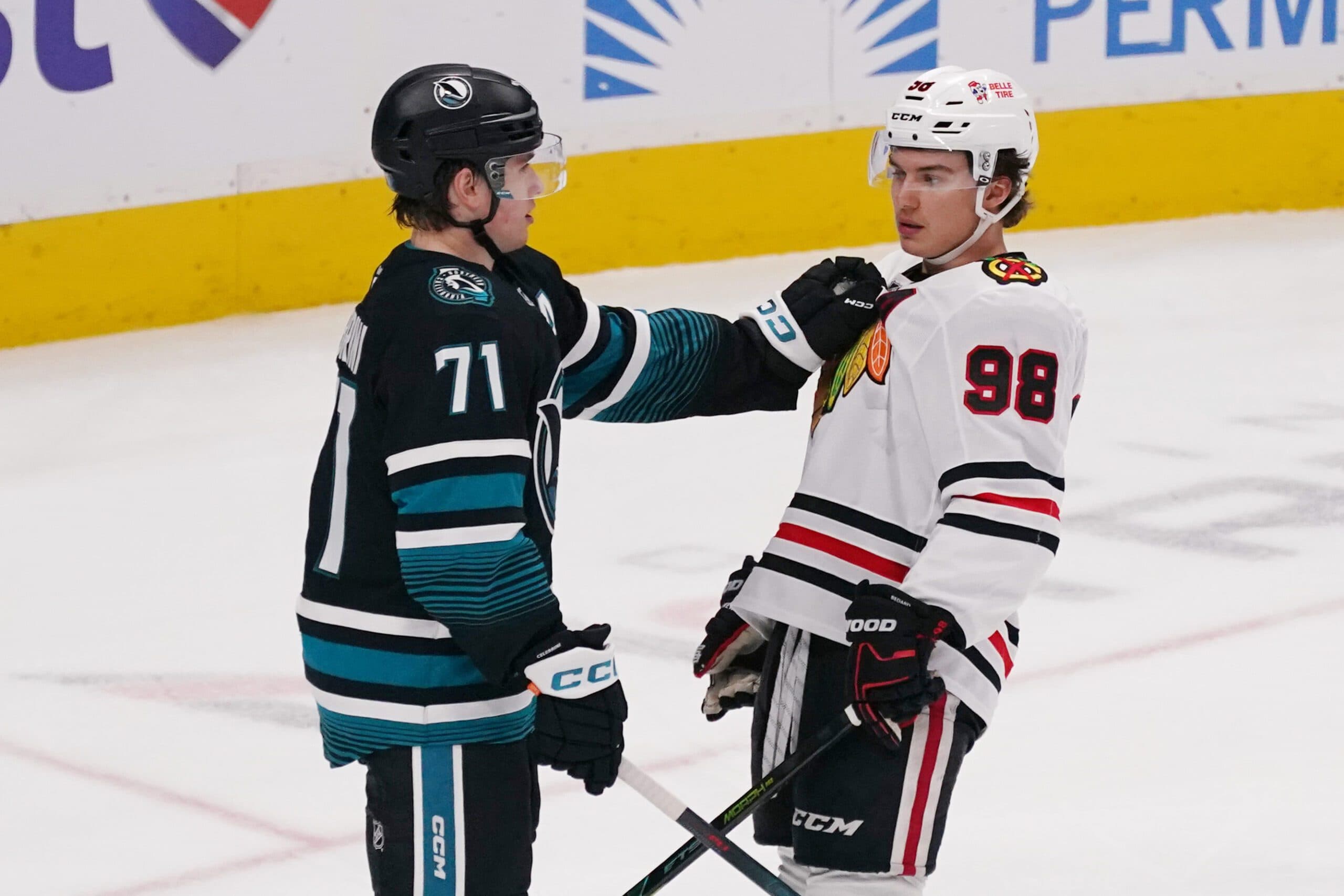 Macklin Celebrini and Connor Bedard
