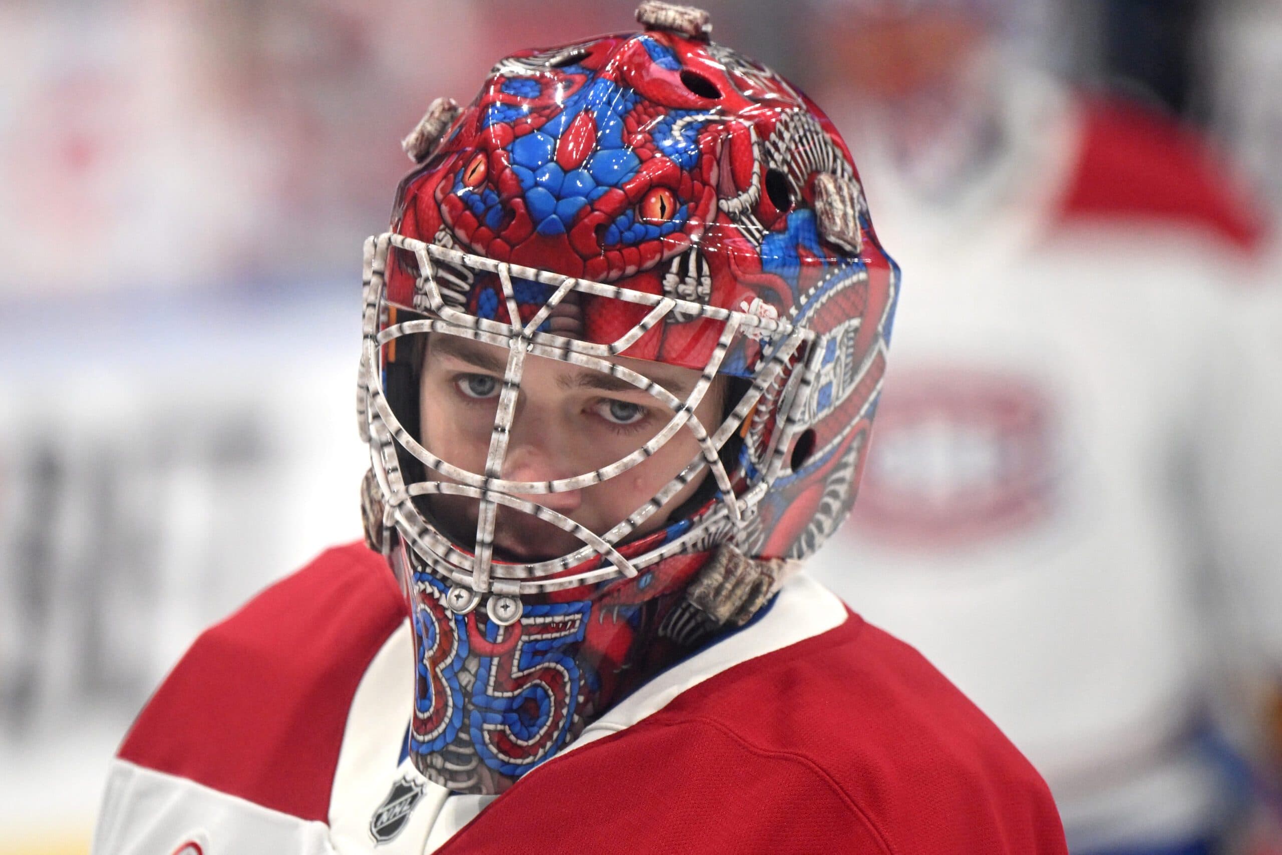 Canadiens’ Samuel Montembeault leaves practice with leg injury