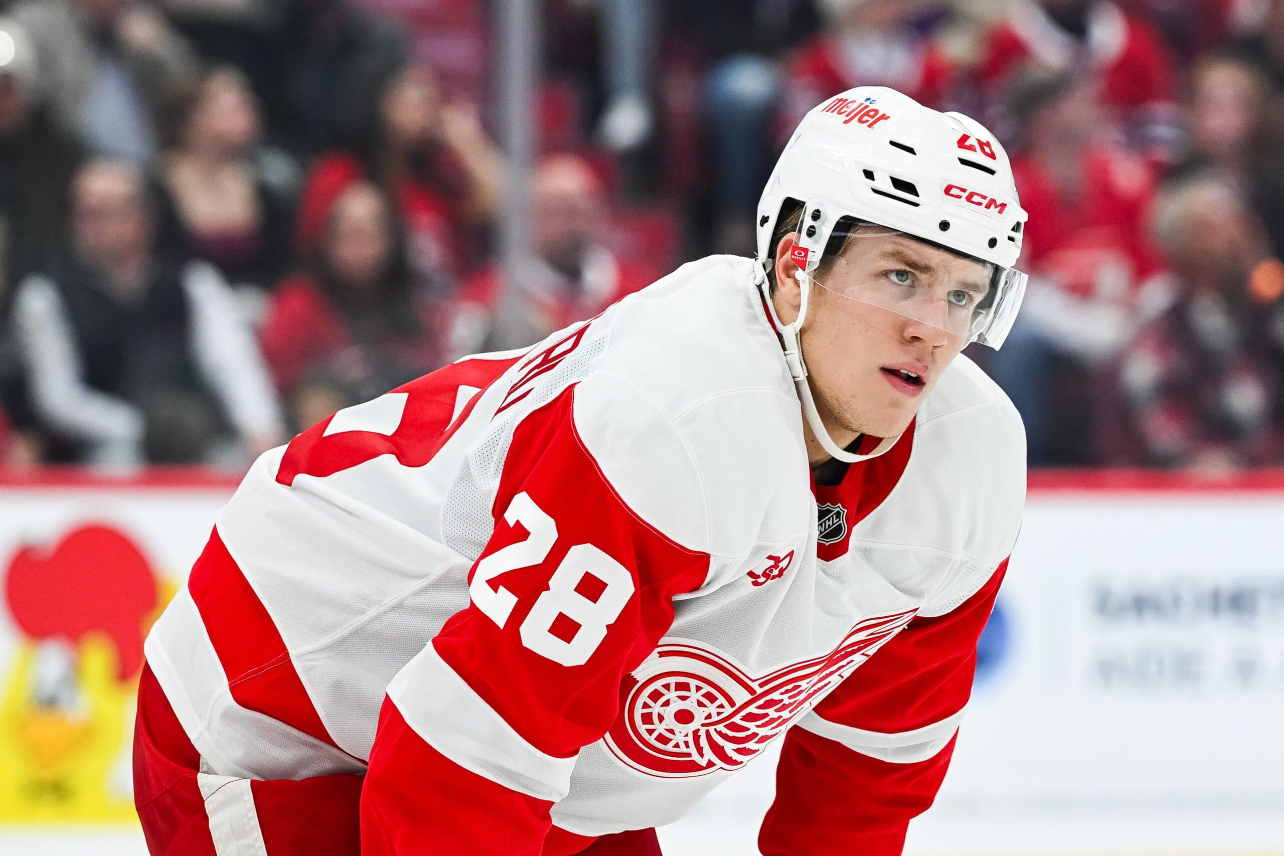 Red Wings’ Michael Brandsegg-Nygård has emerged as a serious Calder Trophy threat